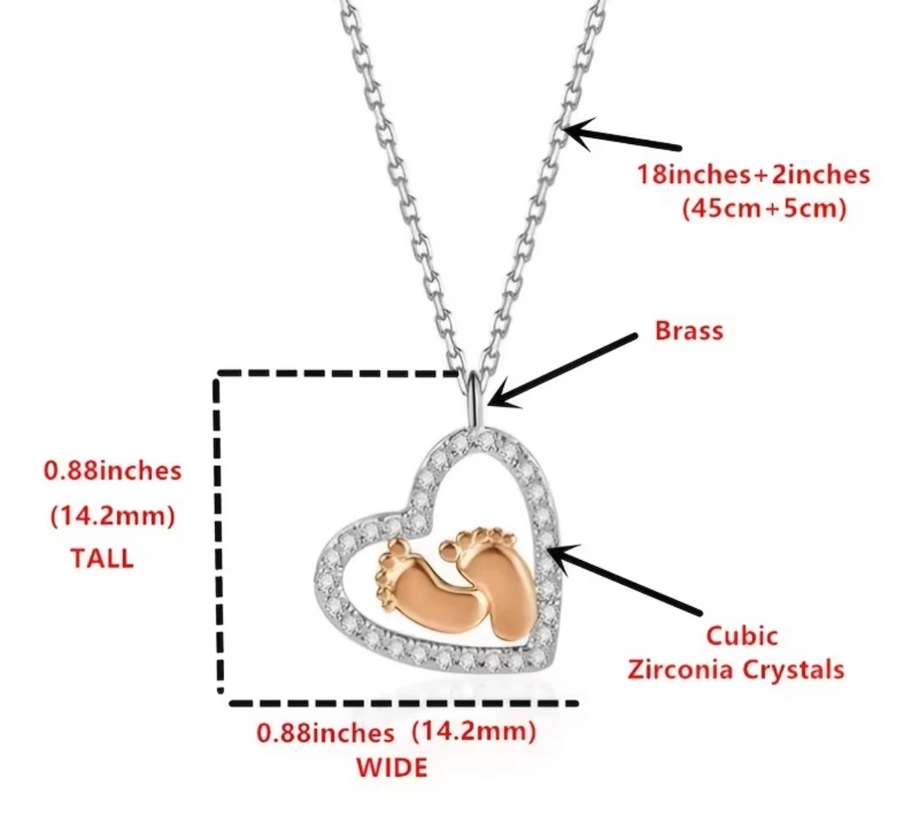 Heart Baby Feet Necklace gift for expectant Mom - photo 2