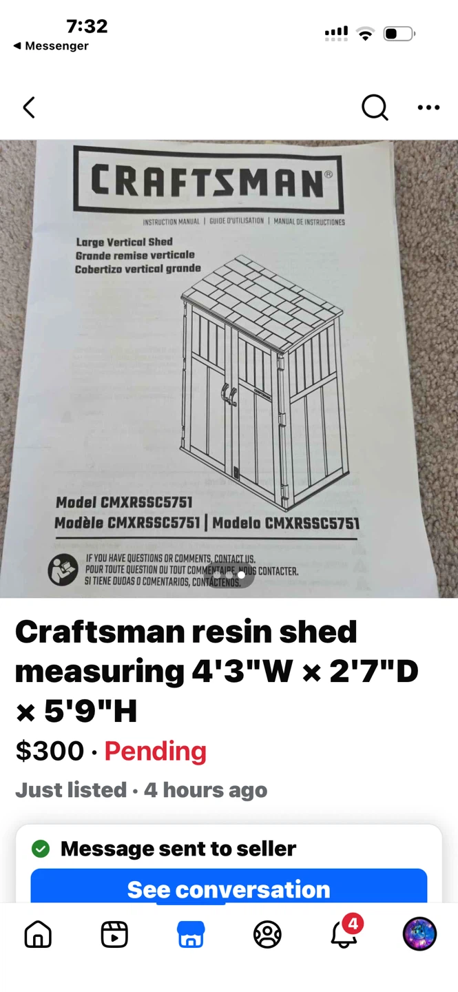 Craftsman Large Vertical Resin Shed - photo 4