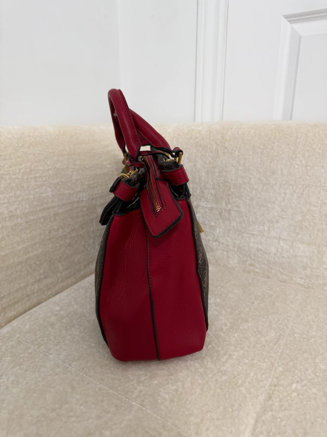 Guess Satchel Handbag - Brown/Red - photo 3