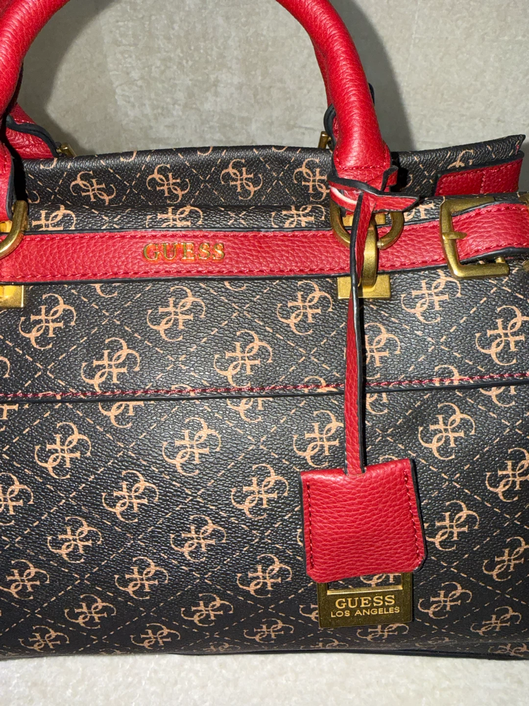 Guess Satchel Handbag - Brown/Red - photo 5