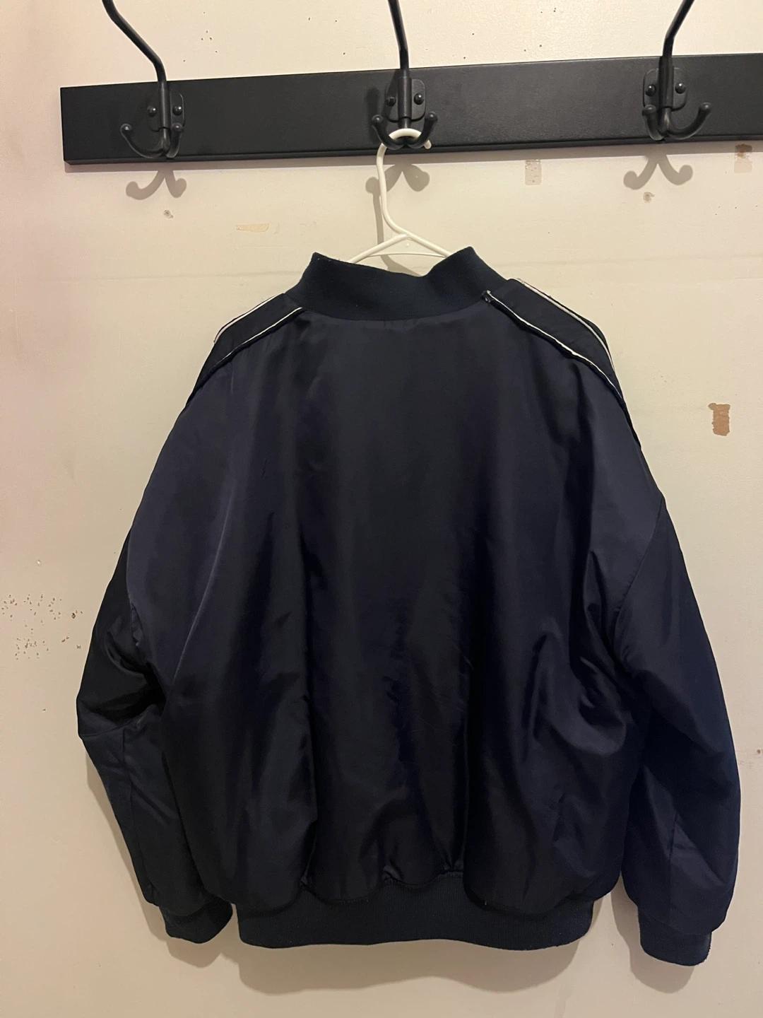 Misguided Navy Oversized Players Bomber Jacket | Varsity Style | - photo 3