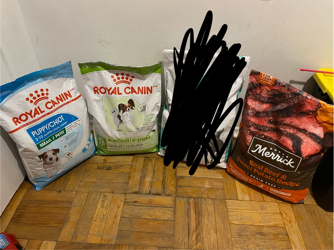 Dog Food ($30 Each) Royal Canin, Nutrience, Merricks