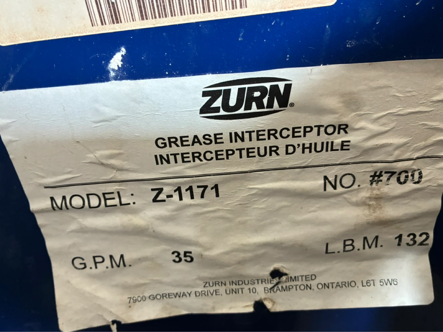 Zurn Grease Interceptor Model Z-1171 - photo 5
