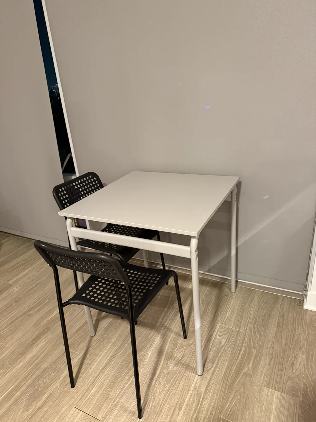 Table and two chairs