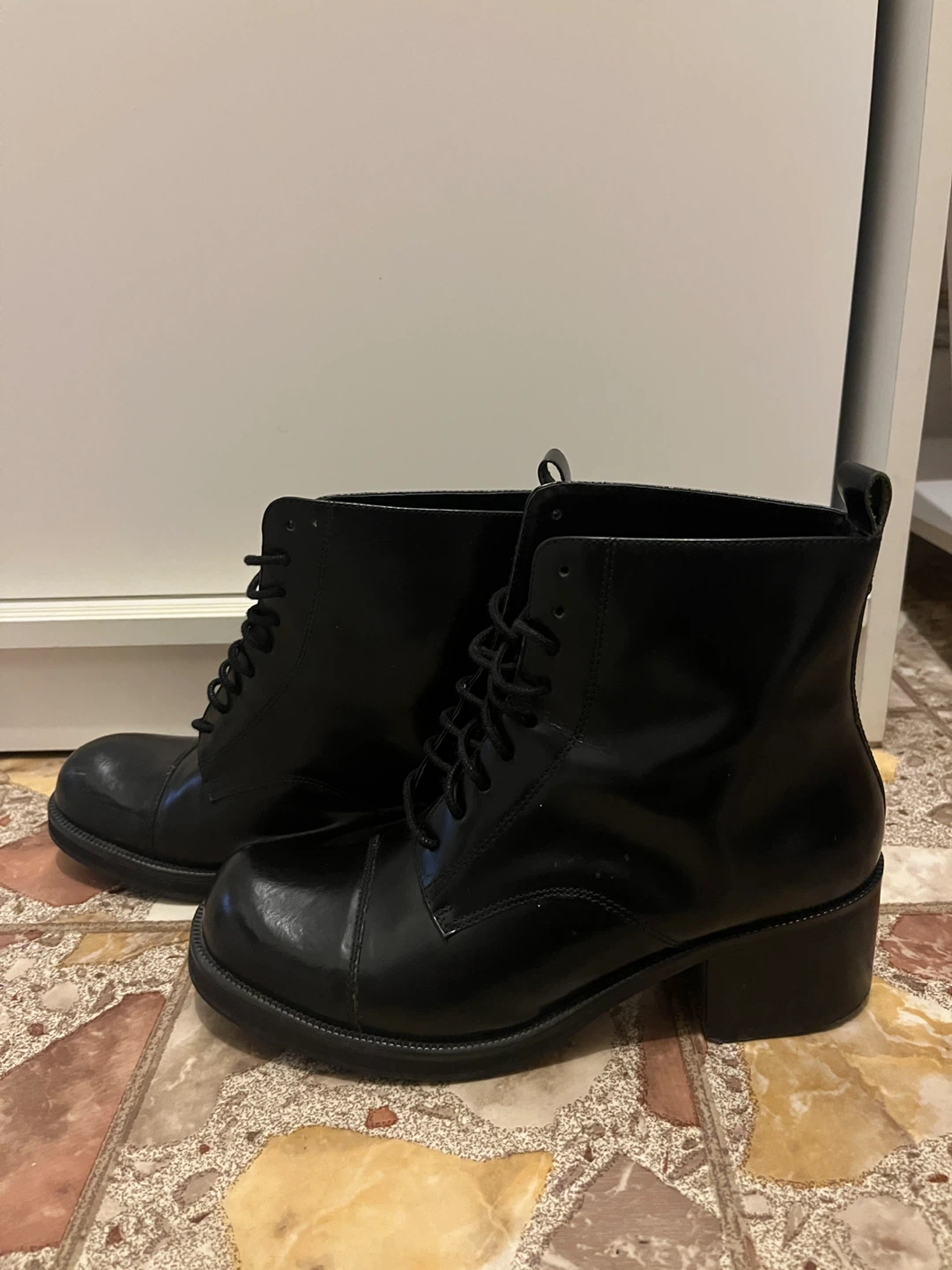 Diba Black Lace - Up Combat Ankle Boots - photo 2