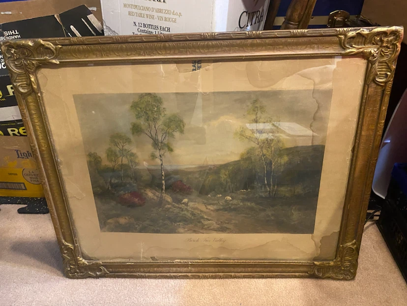 Vintage Framed "Birch Tree Valley" Print - photo 2