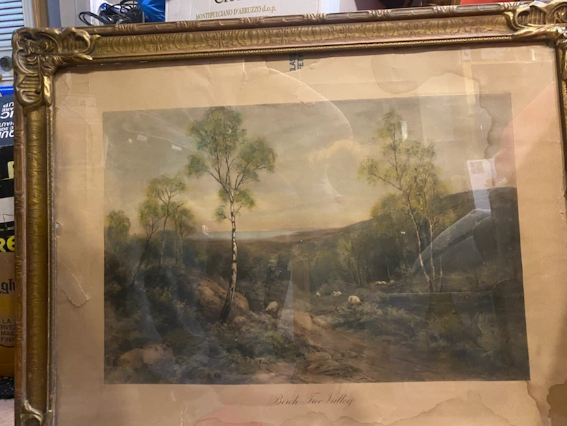 Vintage Framed "Birch Tree Valley" Print - photo 4