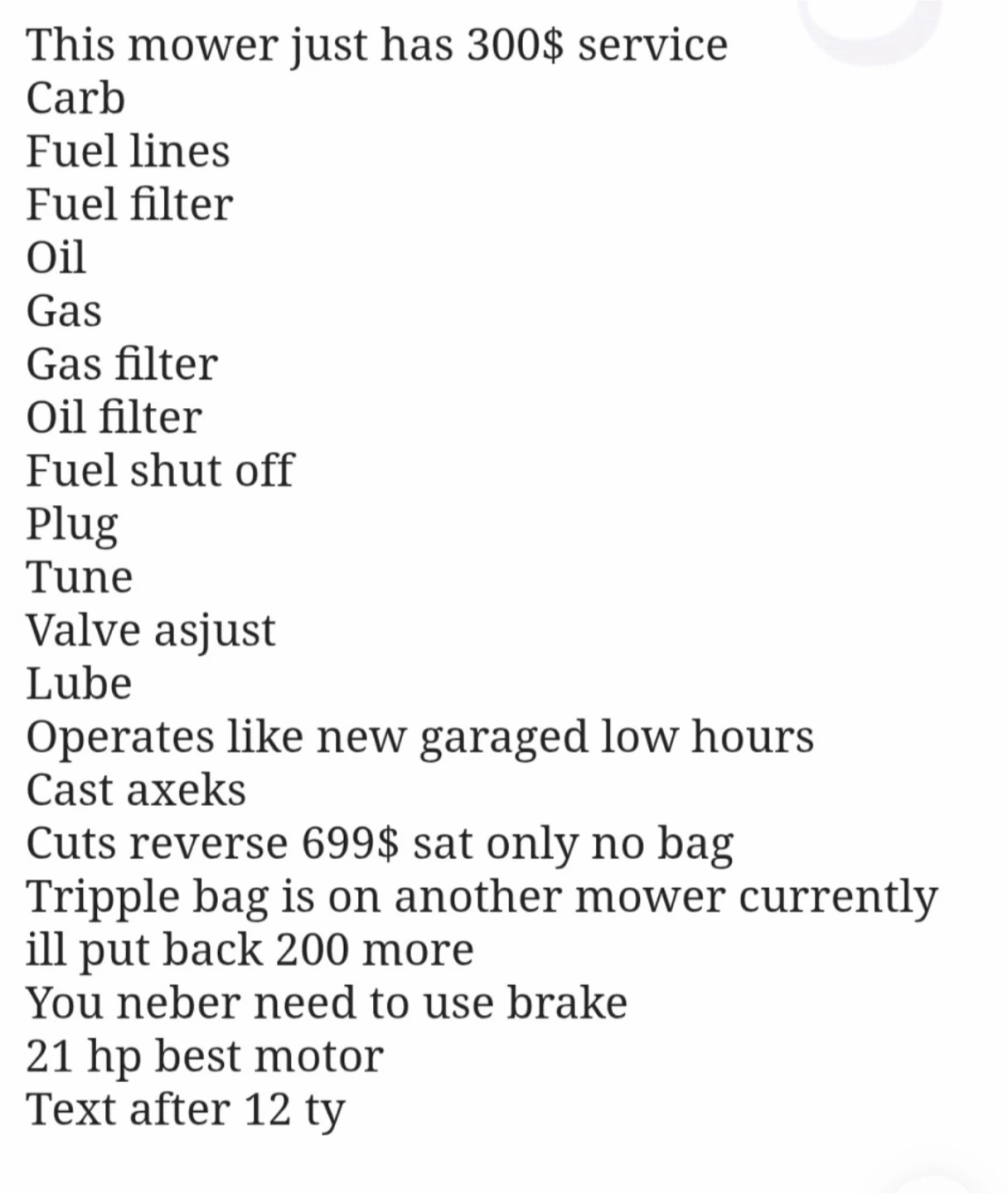 Mower 699$ sat only - photo 2