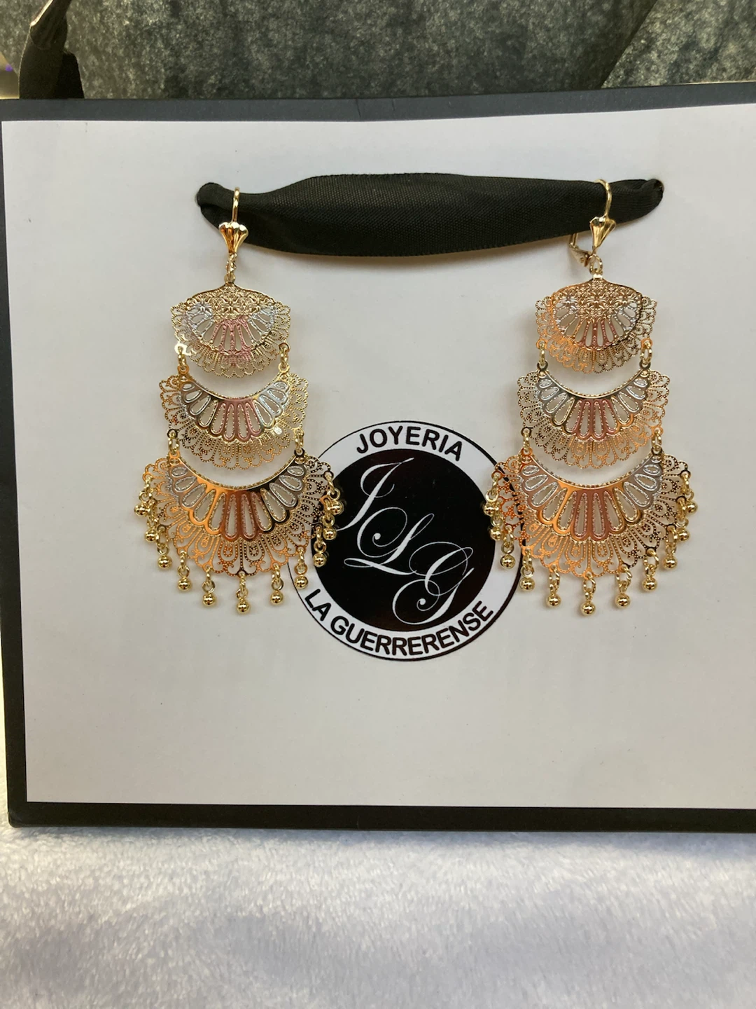 Gold Tiered Chandelier Earrings