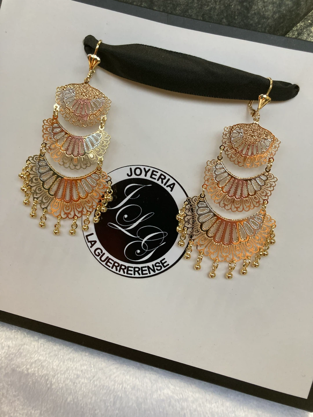 Gold Tiered Chandelier Earrings - photo 2