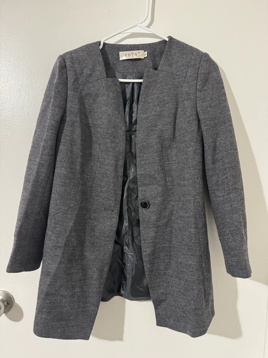 EDSX Grey Collarless Blazer - Size M