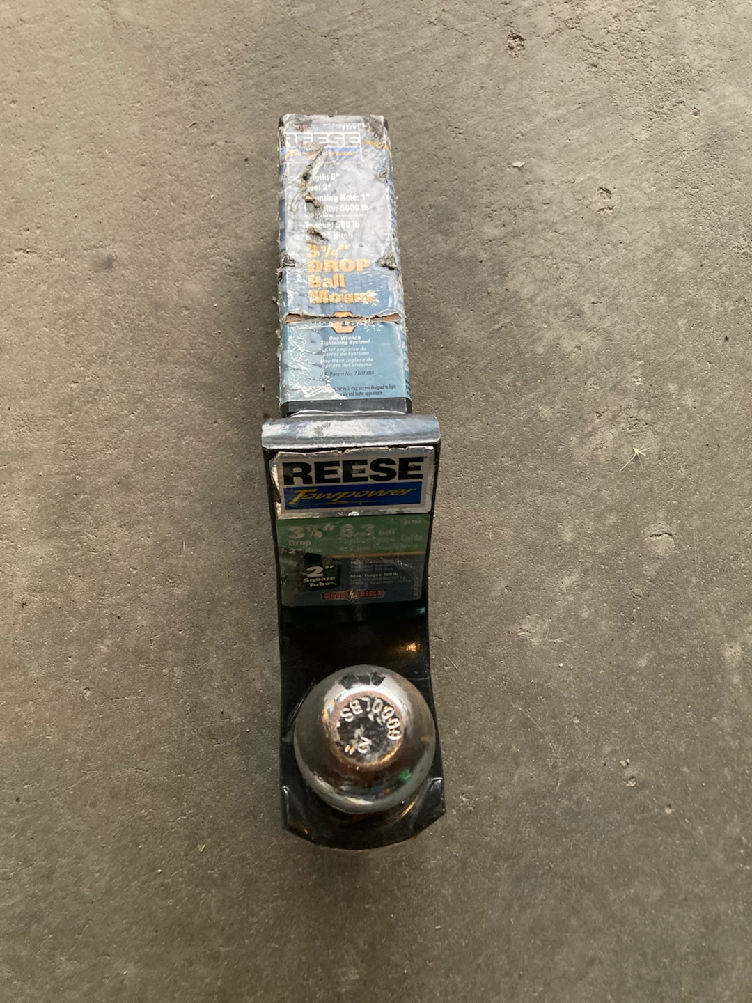 REESE Towpower 3-1/4" Drop Ball Mount with Hitch Ball