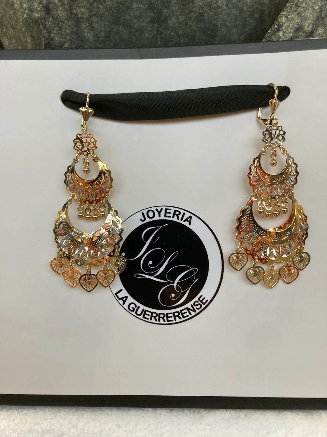 Gold Filigree Chandelier Earrings