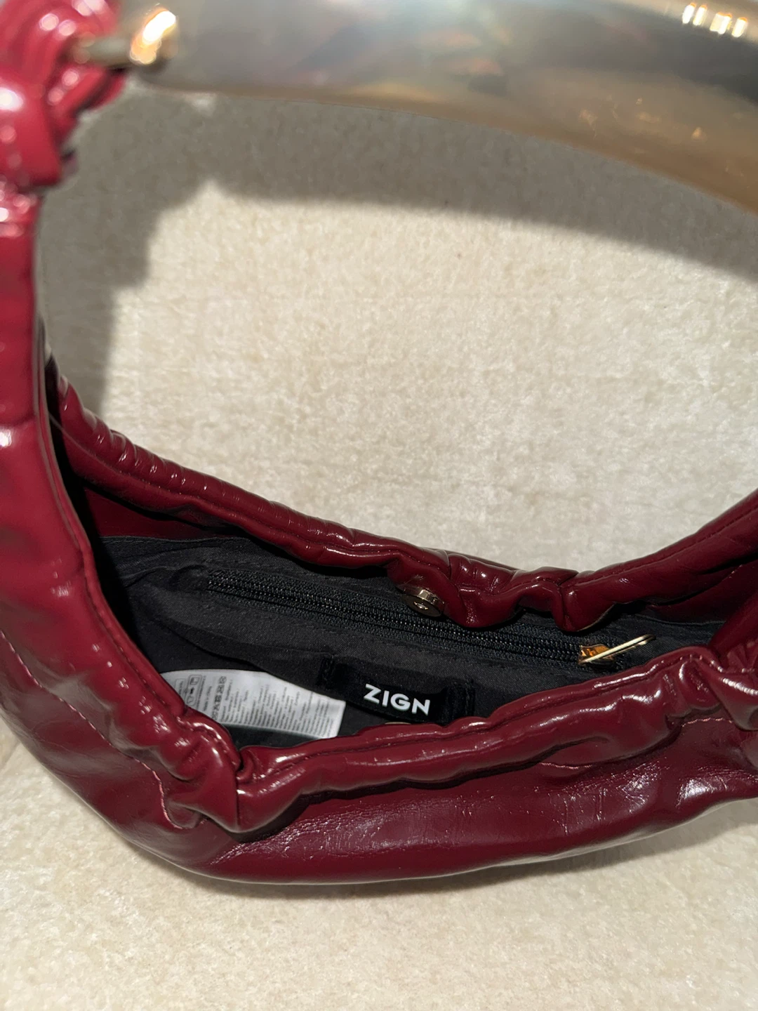 ZIGN Women's Burgundy Hobo Handbag - photo 3