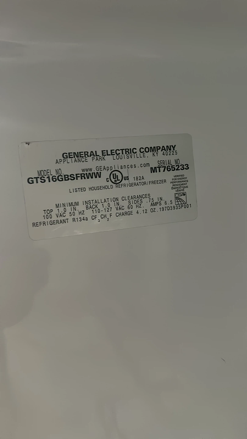 GE Refrigerator GTS16GBSFRWW - photo 5