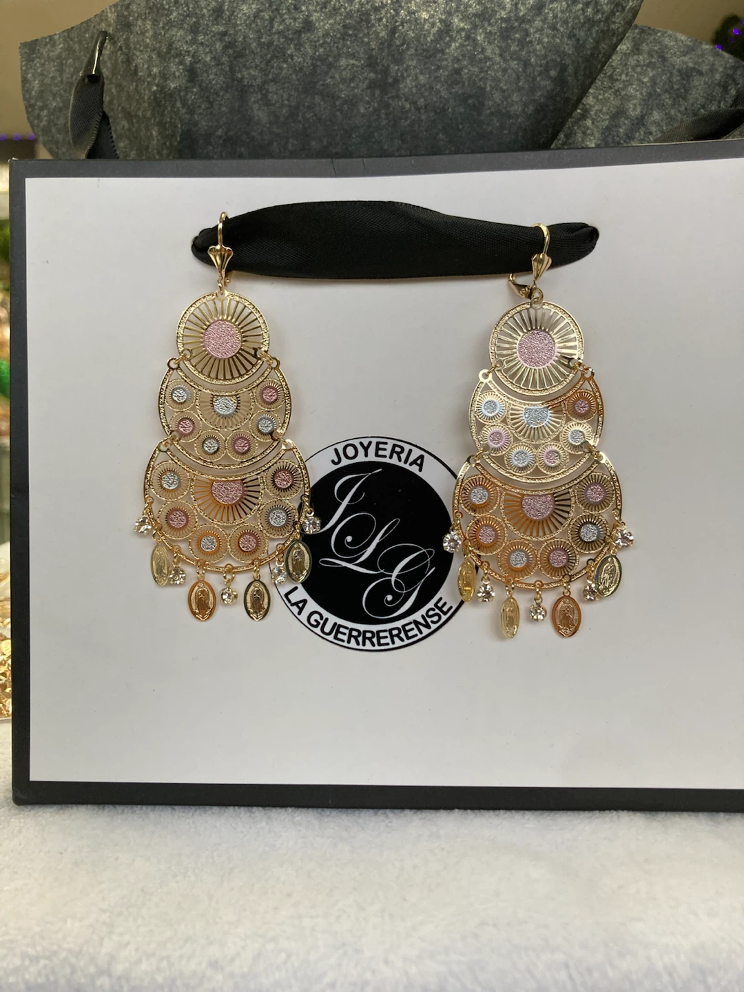 Gold Tone Chandelier Earrings