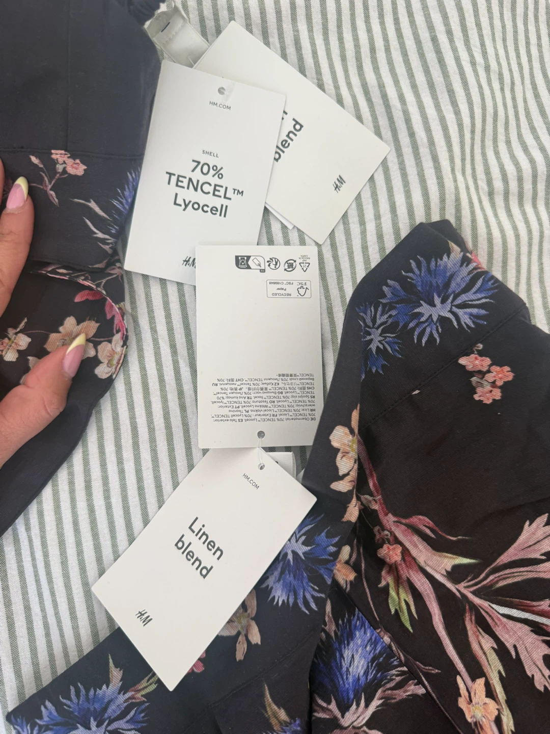 H&M Floral Linen Blend Two-Piece Set