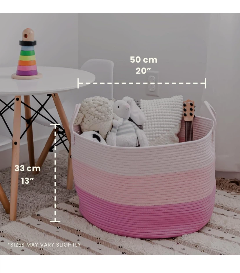 Large Rope Storage Basket - Pink Ombre - photo 2