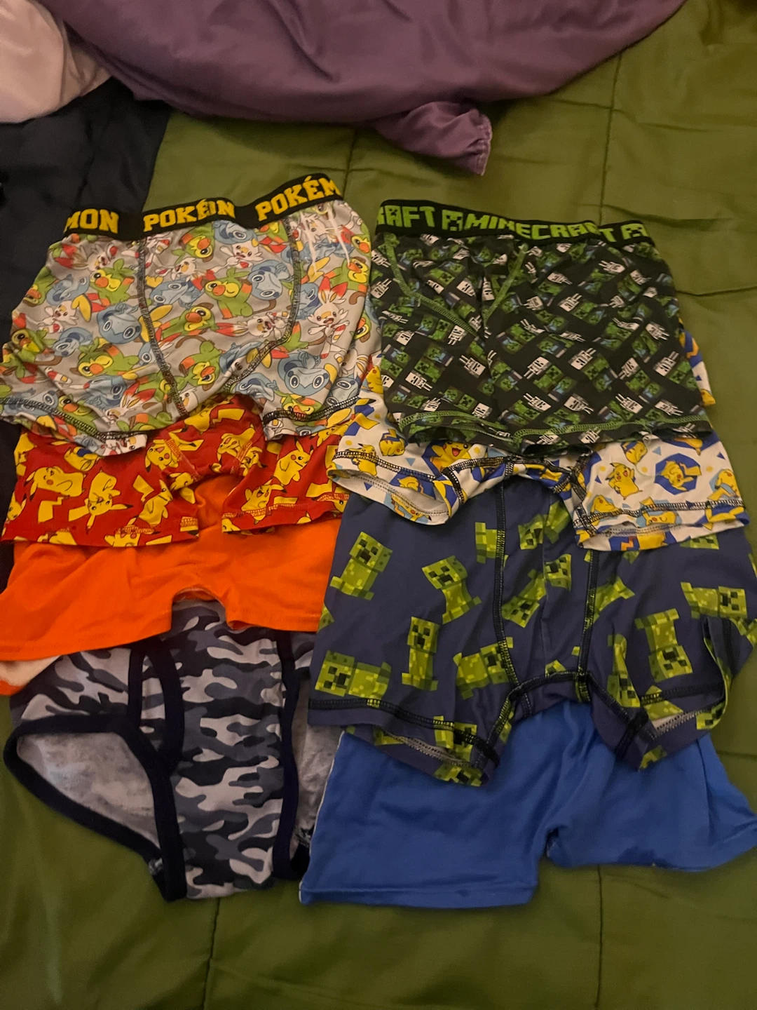 Kids Pokémon and Minecraft Underwear Bundle