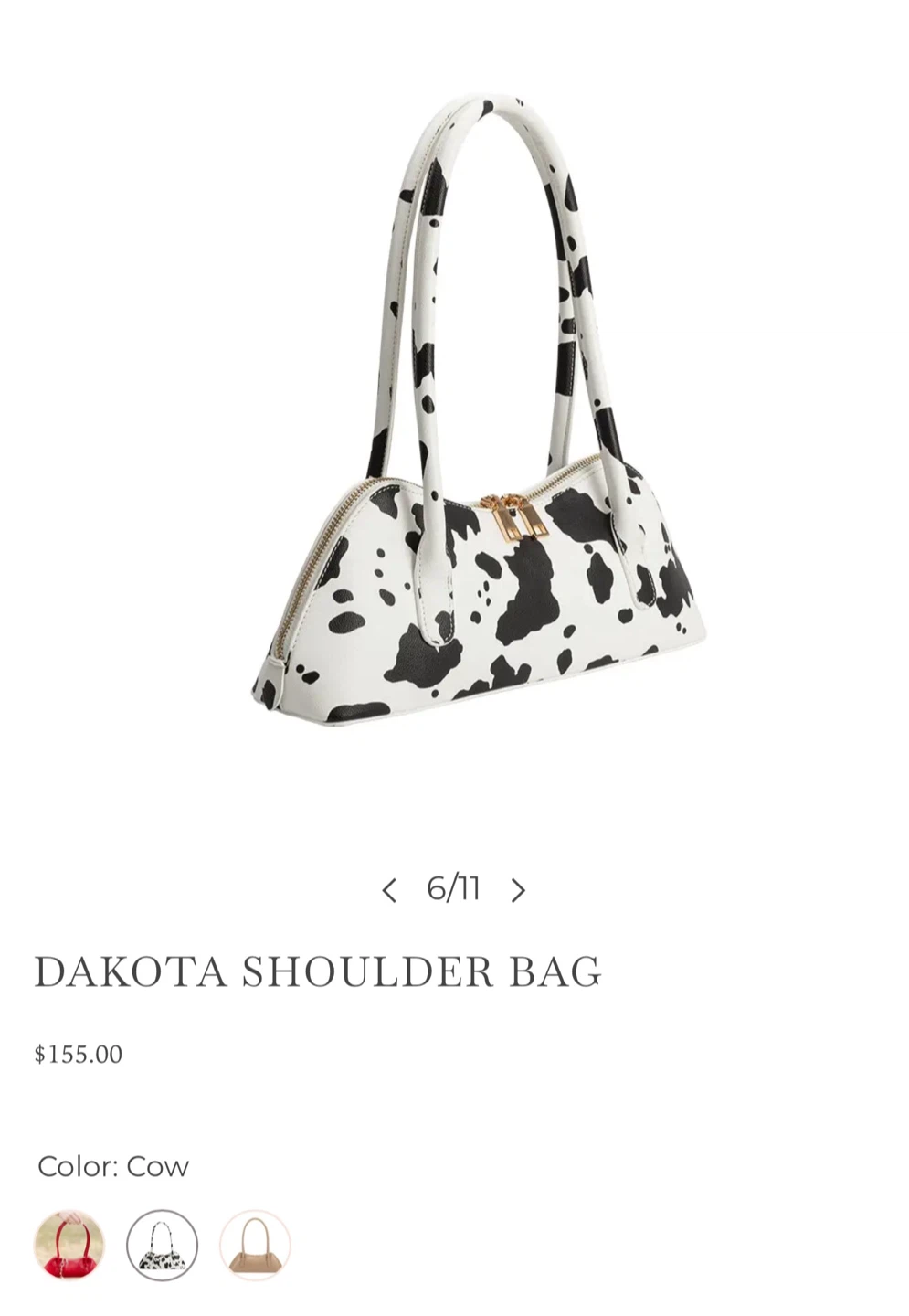 Stylish Shoulder Bag - Cow Print - photo 5