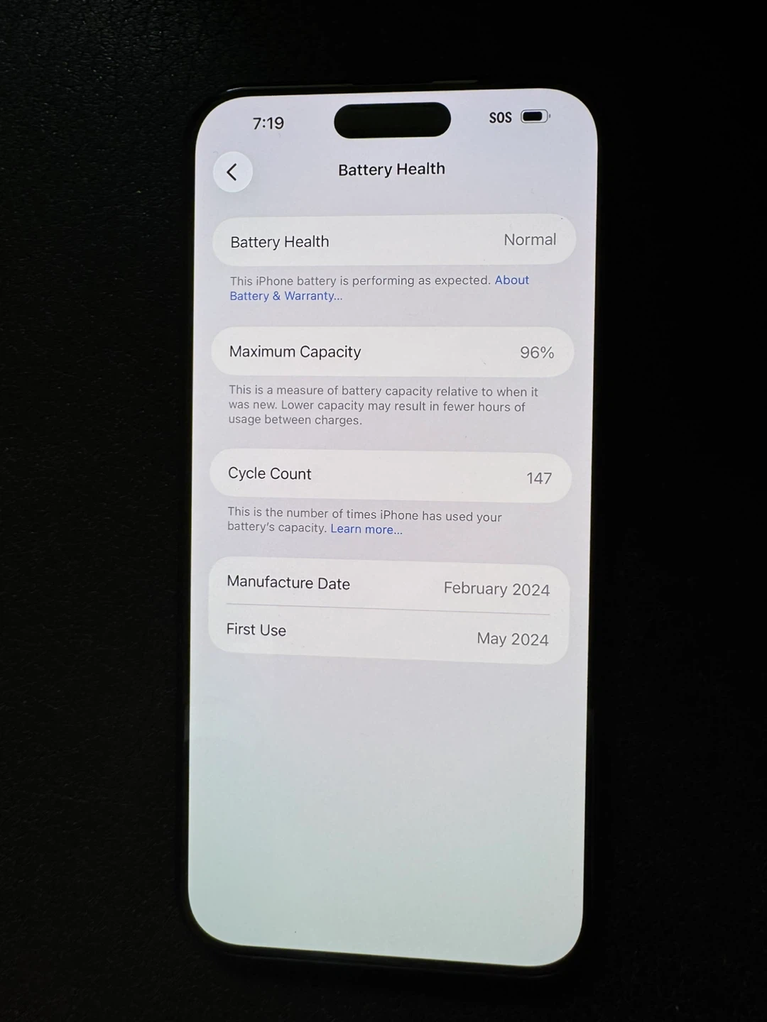 **Apple iPhone 15 Pro Max 256GB – 96% Battery – Unlocked**