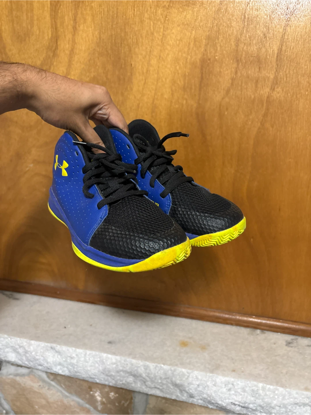 Under Armour Blue & Yellow Basketball Shoes