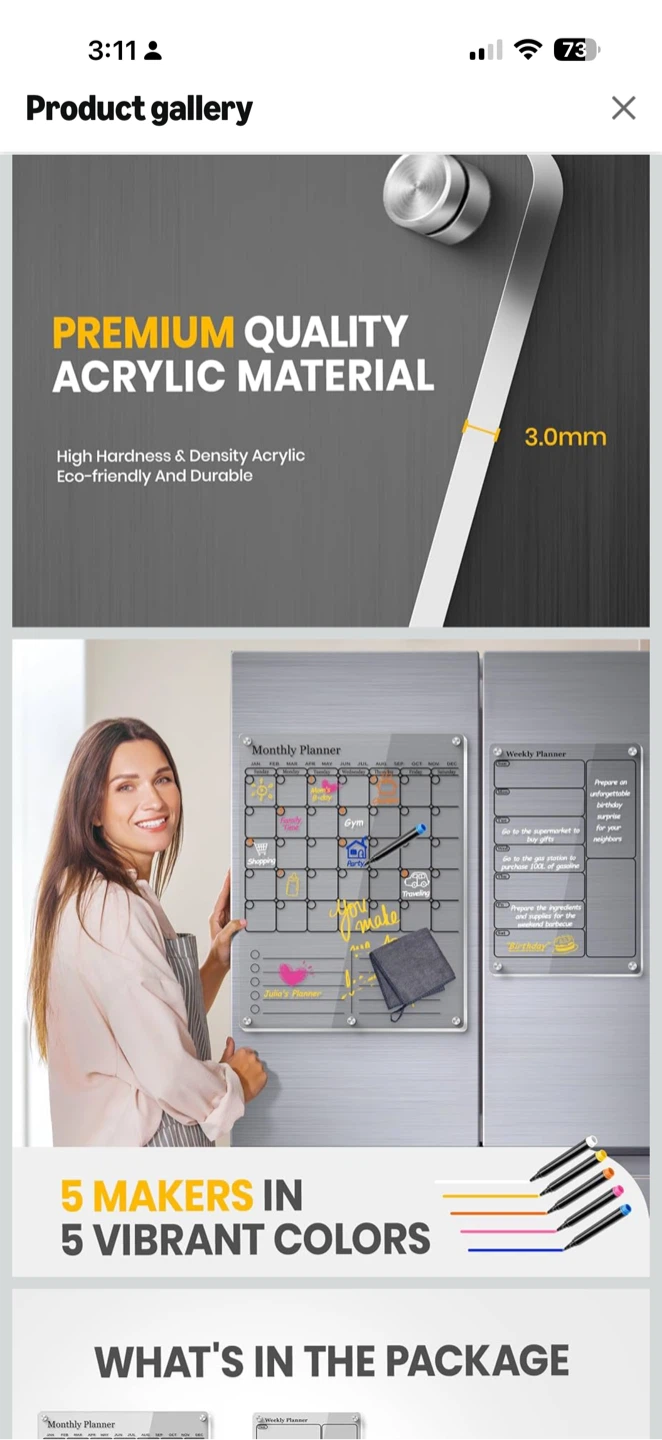 Acrylic Monthly & Weekly Planner Set for Refrigerator. - photo 4