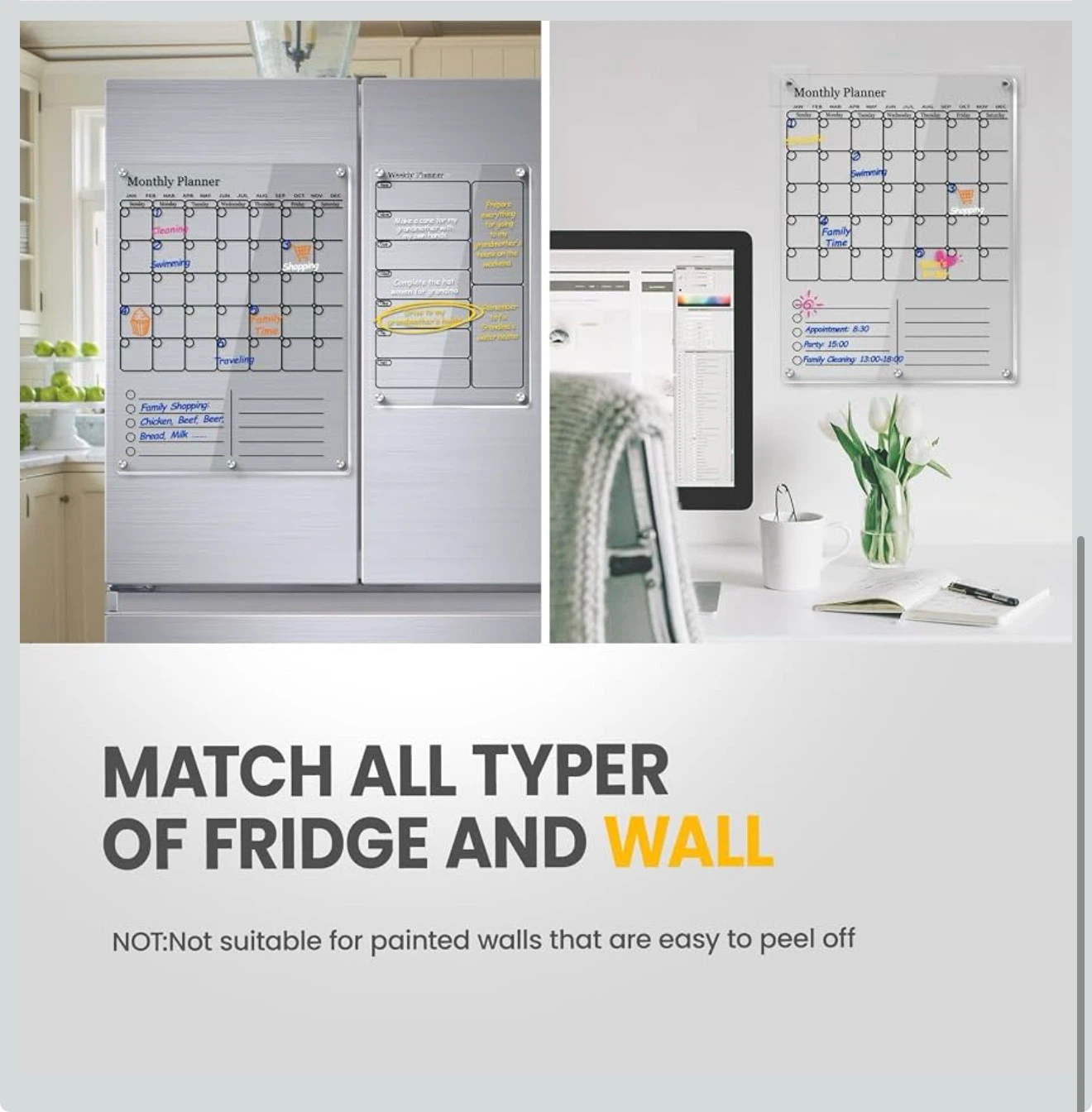Acrylic Monthly & Weekly Planner Set for Refrigerator. - photo 5