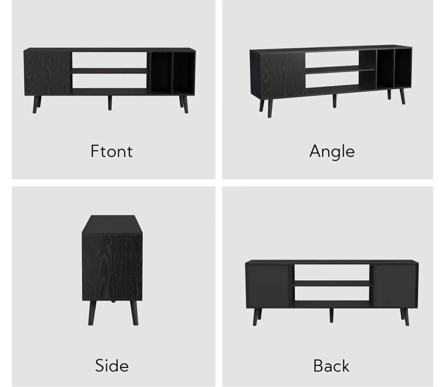 Black TV Stand with Storage - photo 3