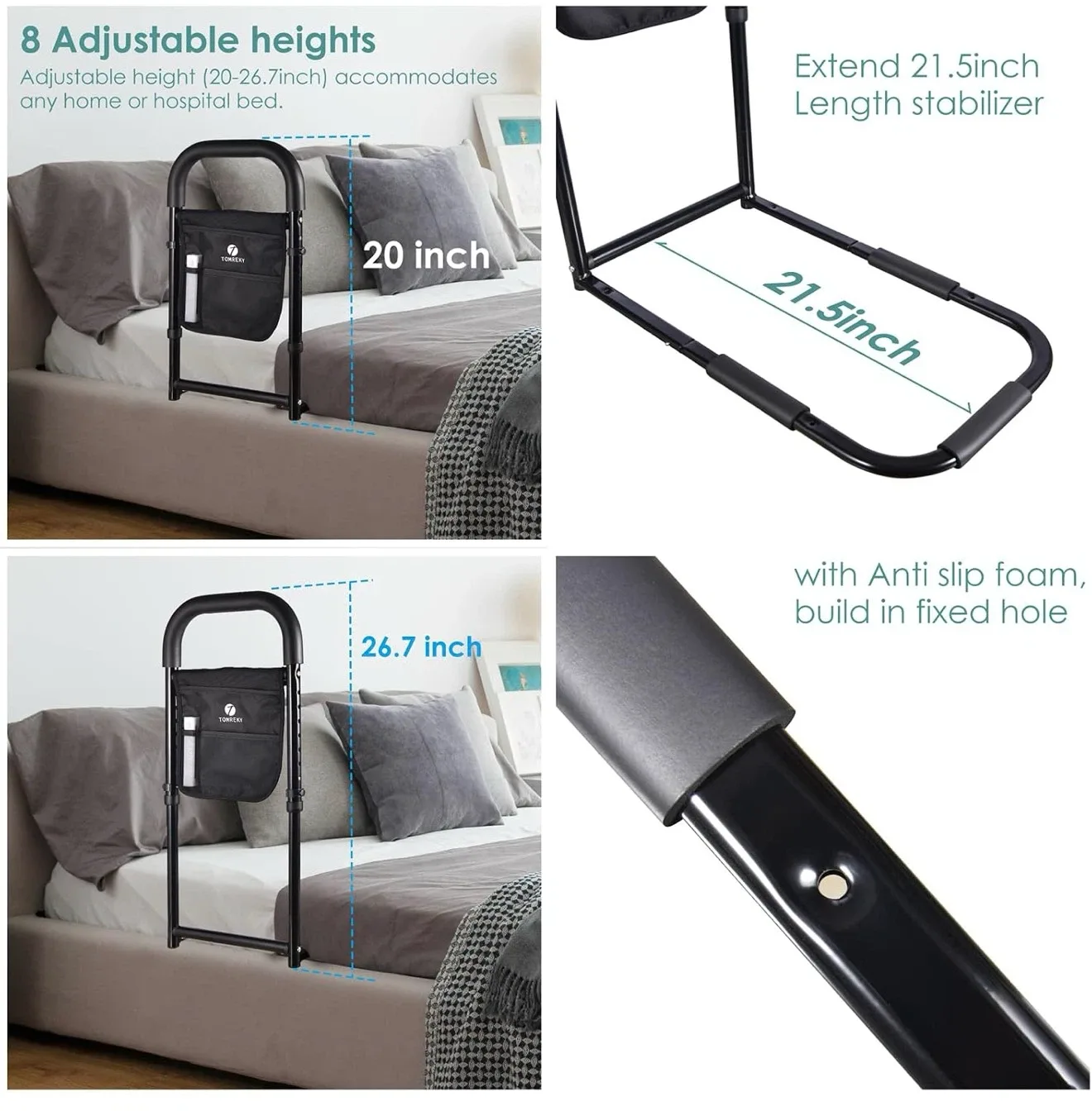 TOMREKY Bed Rail with light. - photo 2