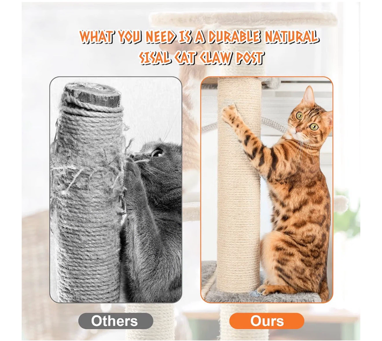4-Pack Cat Scratching Post Replacement, 15.7" Sisal Pole - photo 5