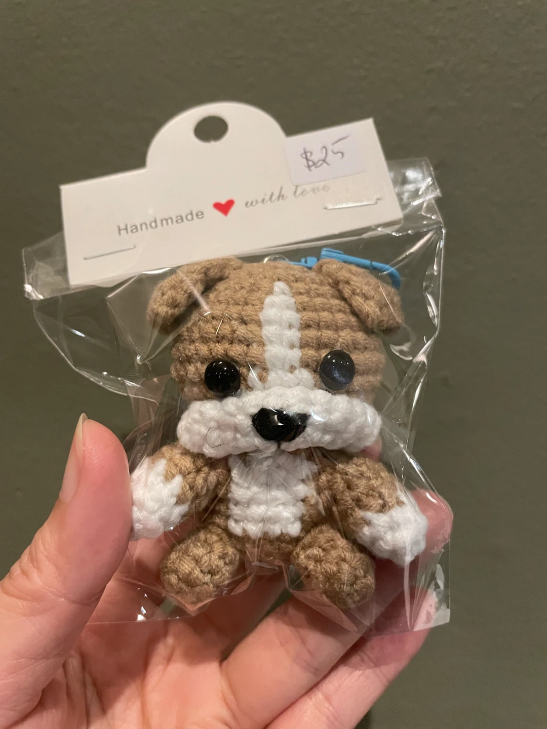 Handmade Crochet Dog Keychain