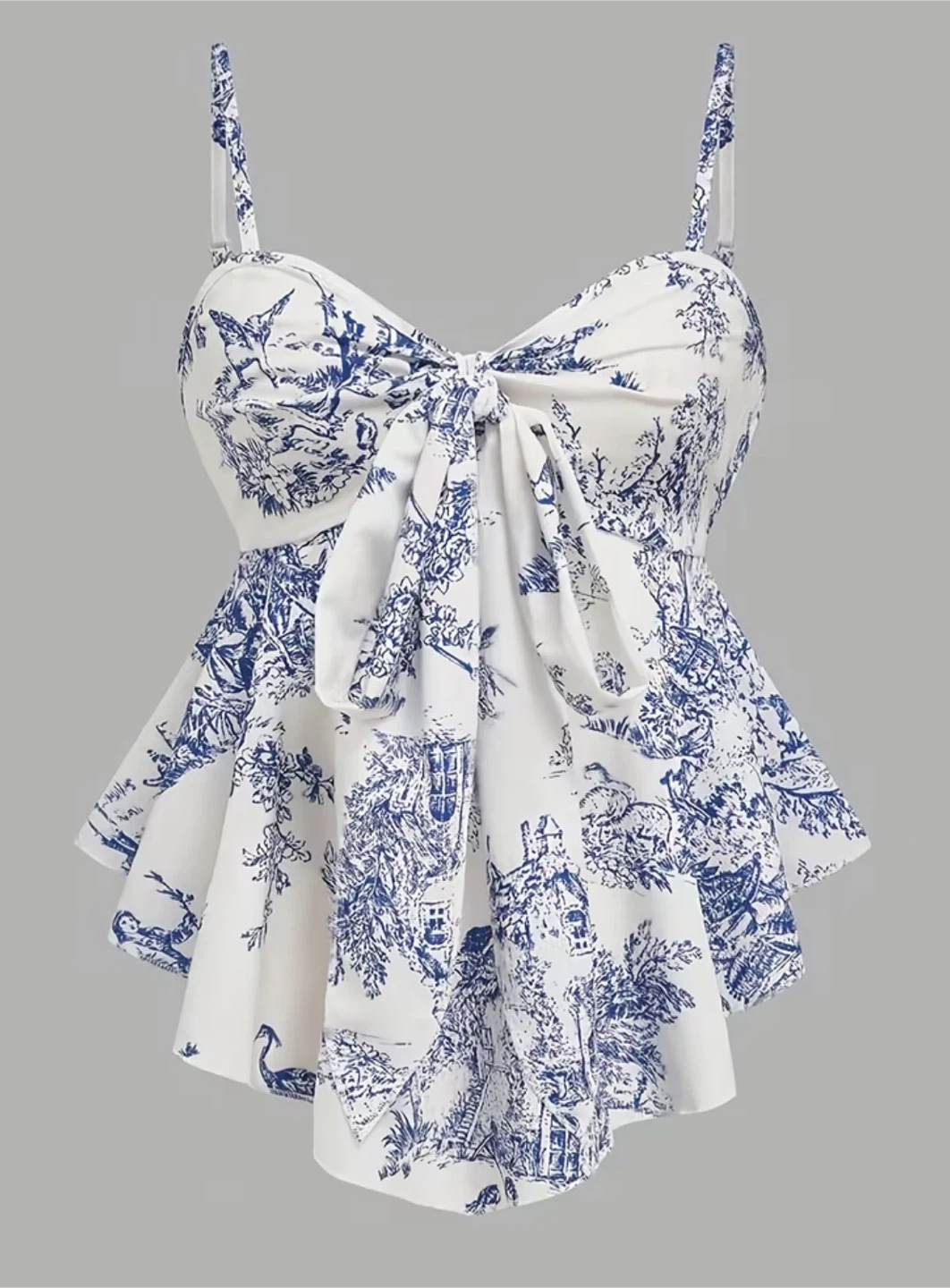 Brand new Blue and White Toile Print Camisole Top