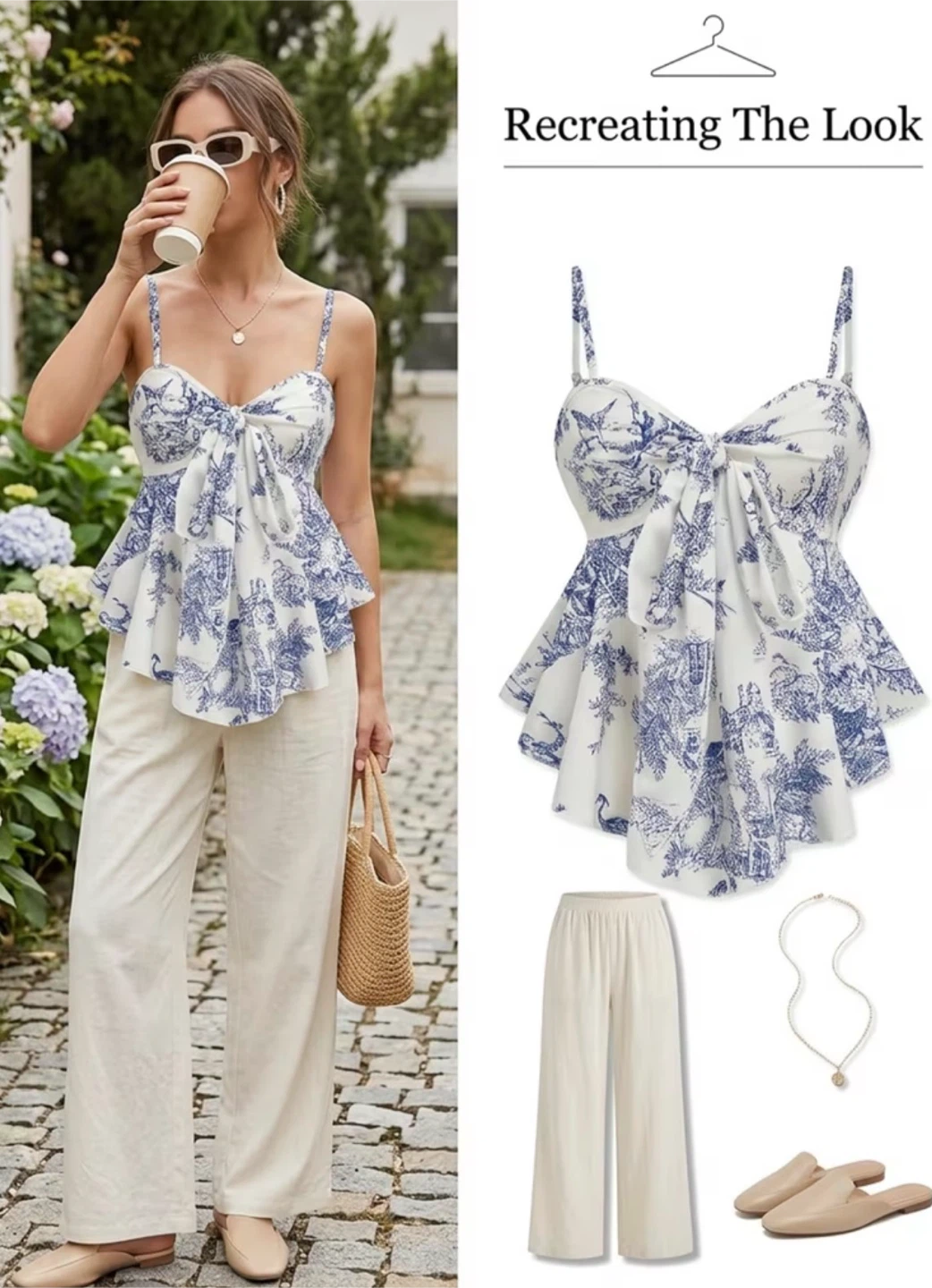 Brand new Blue and White Toile Print Camisole Top - photo 3