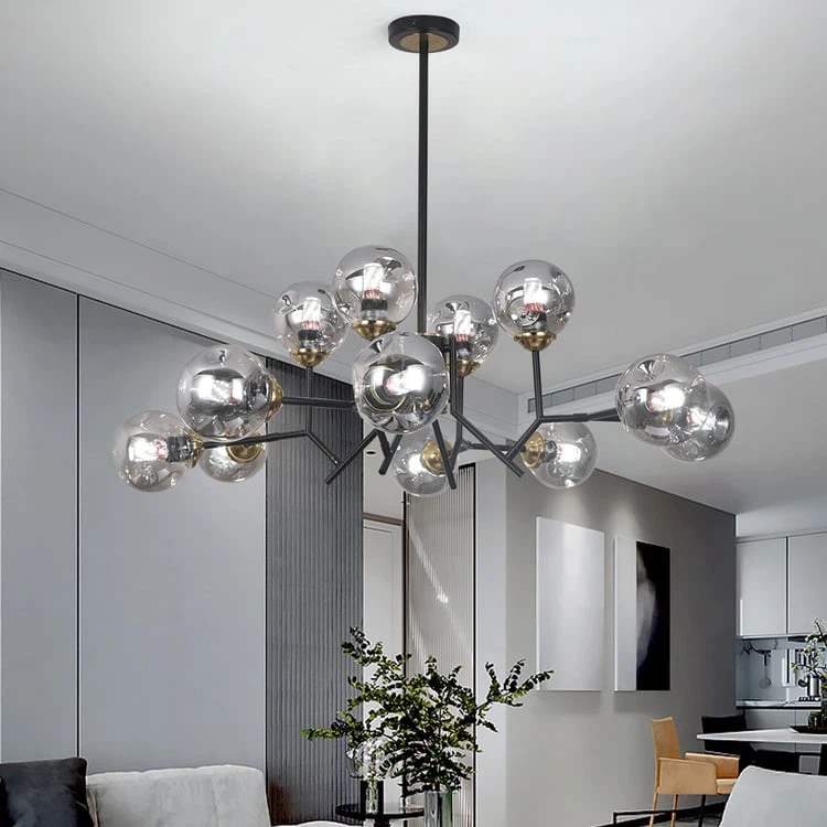 Homary 12 lights Modern Glass Ball Chandelier