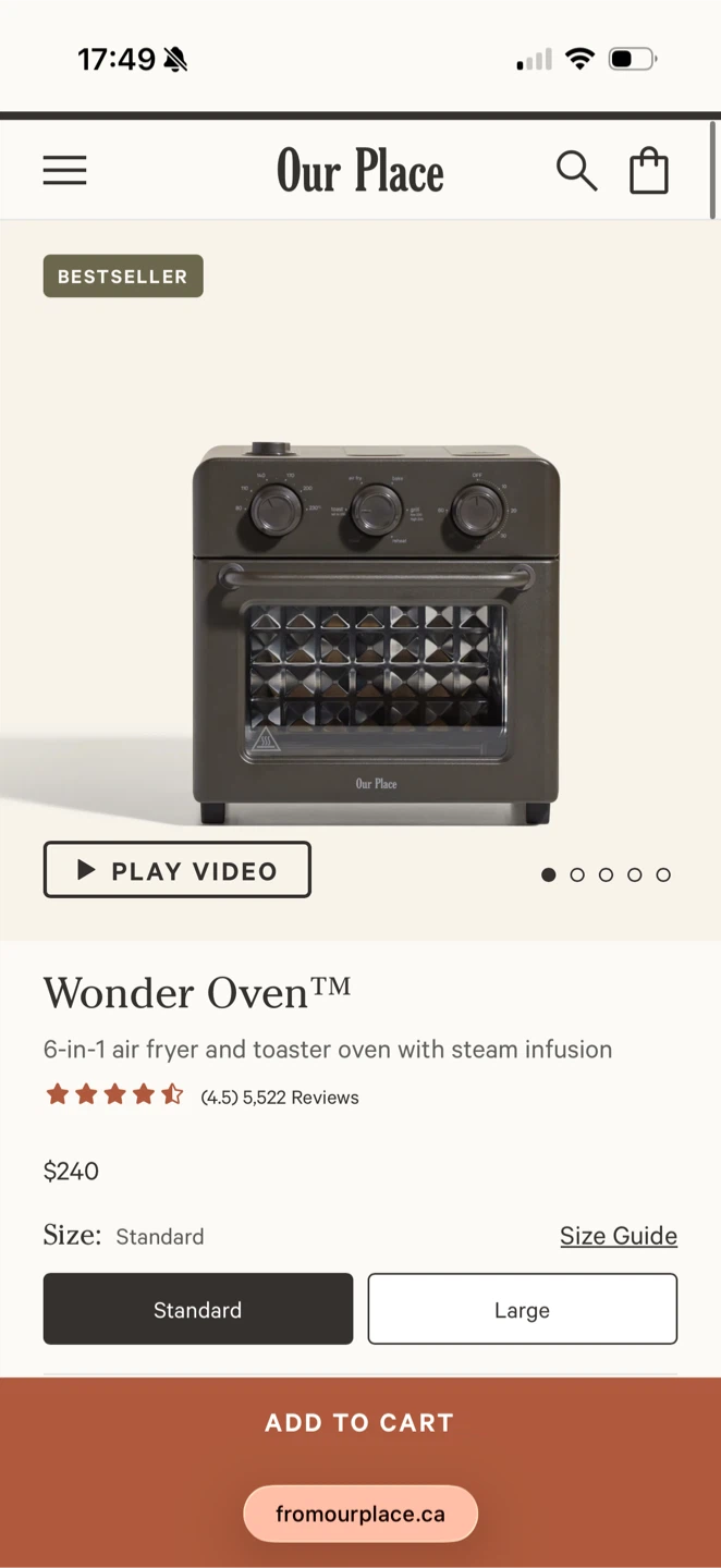 Our Place Wonder Oven 6-in-1 Air Fryer and Toaster Oven