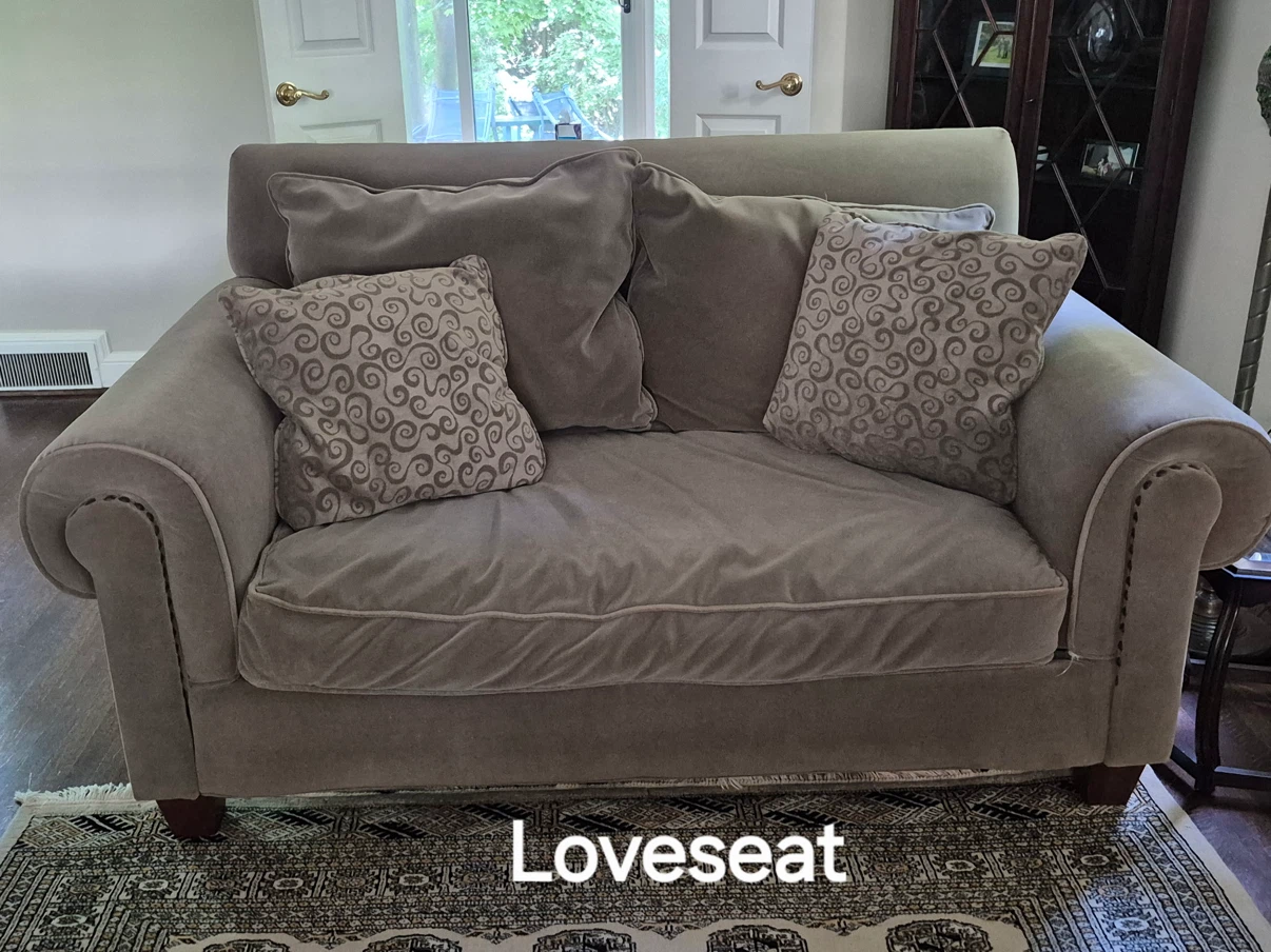 Loveseat/Sofa Set with Accent Pillows