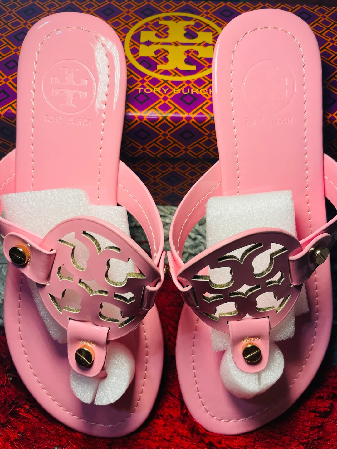 Tory Burch Pink Jelly Flip Flops