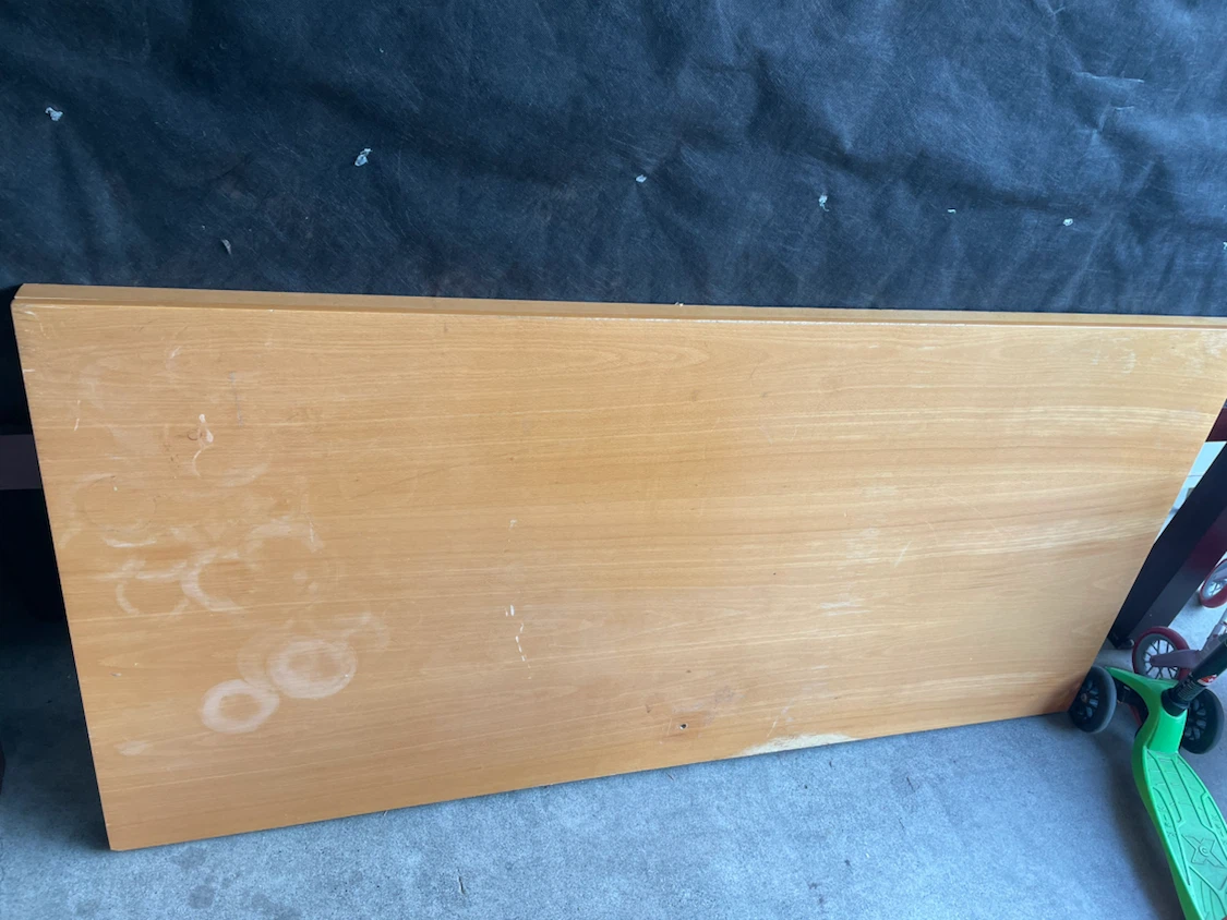 IKEA beech desk with Silver Trim