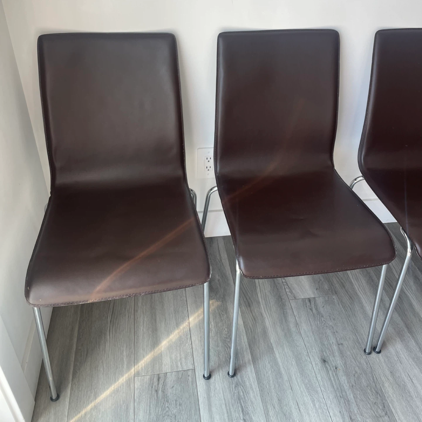 4 Leather Dining Chairs - photo 3