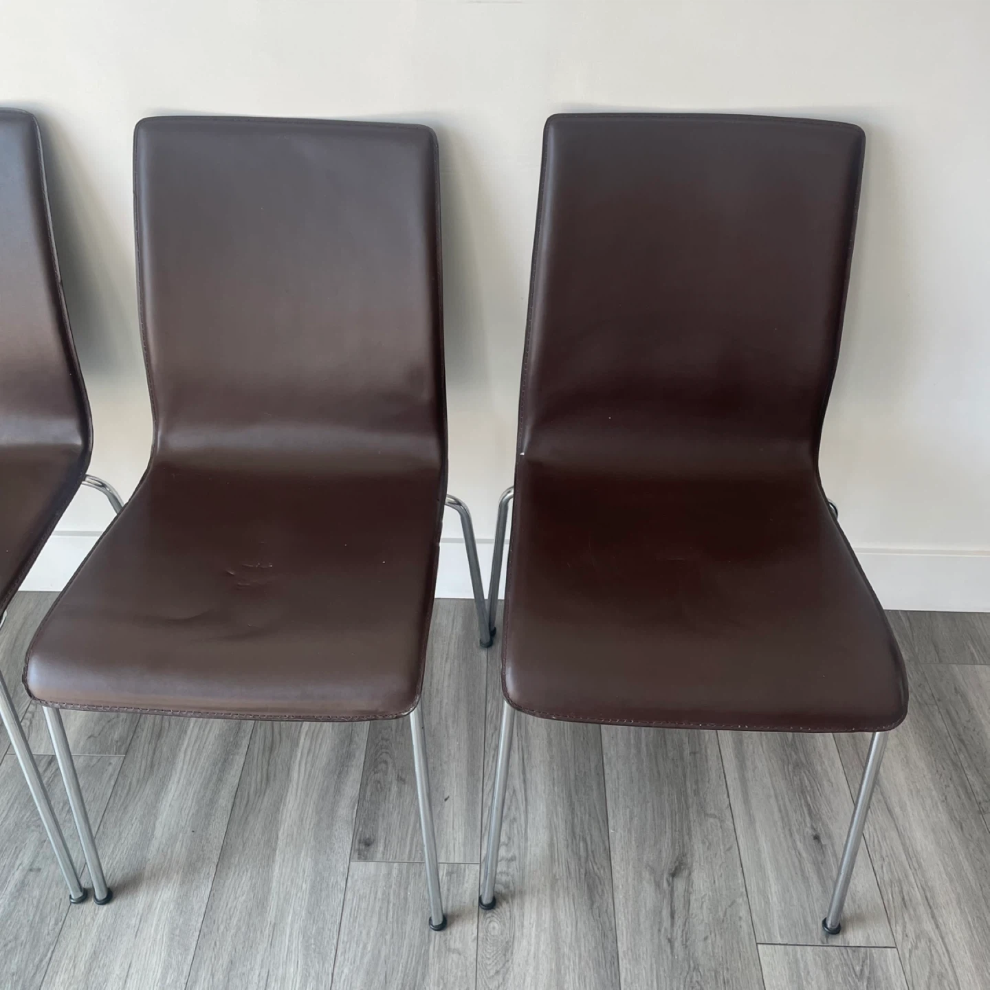 4 Leather Dining Chairs - photo 2