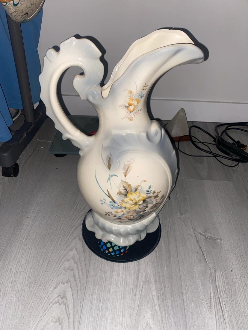 Decorative Ceramic Pitcher with Floral Design - photo 2