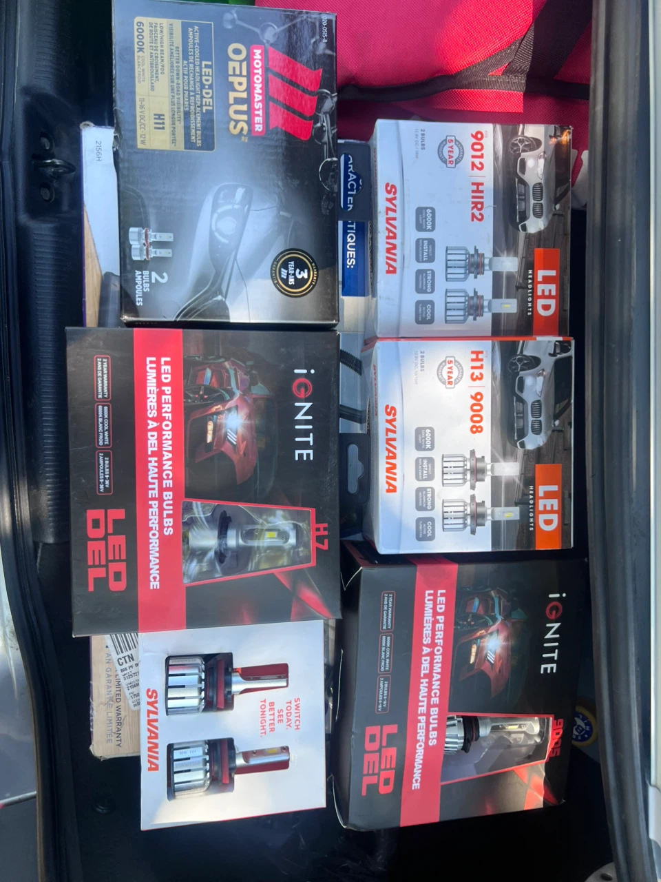 Assorted LED Headlight Bulbs - Motomaster, Sylvania, Ignite