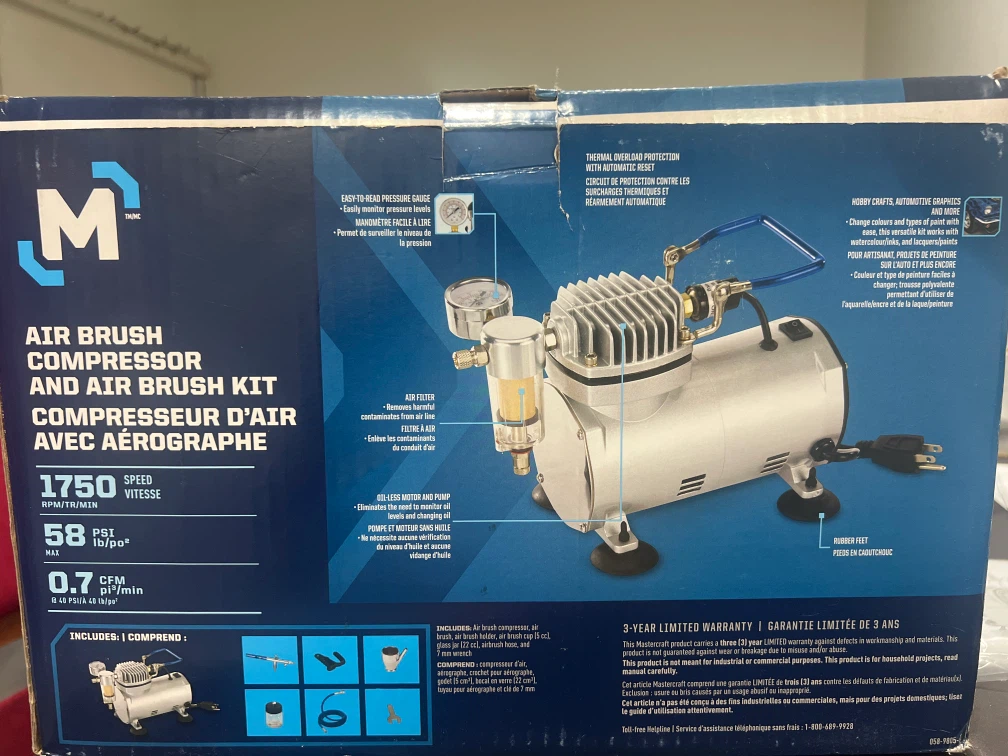 Mastercraft Air Brush Compressor and Air Brush Kit