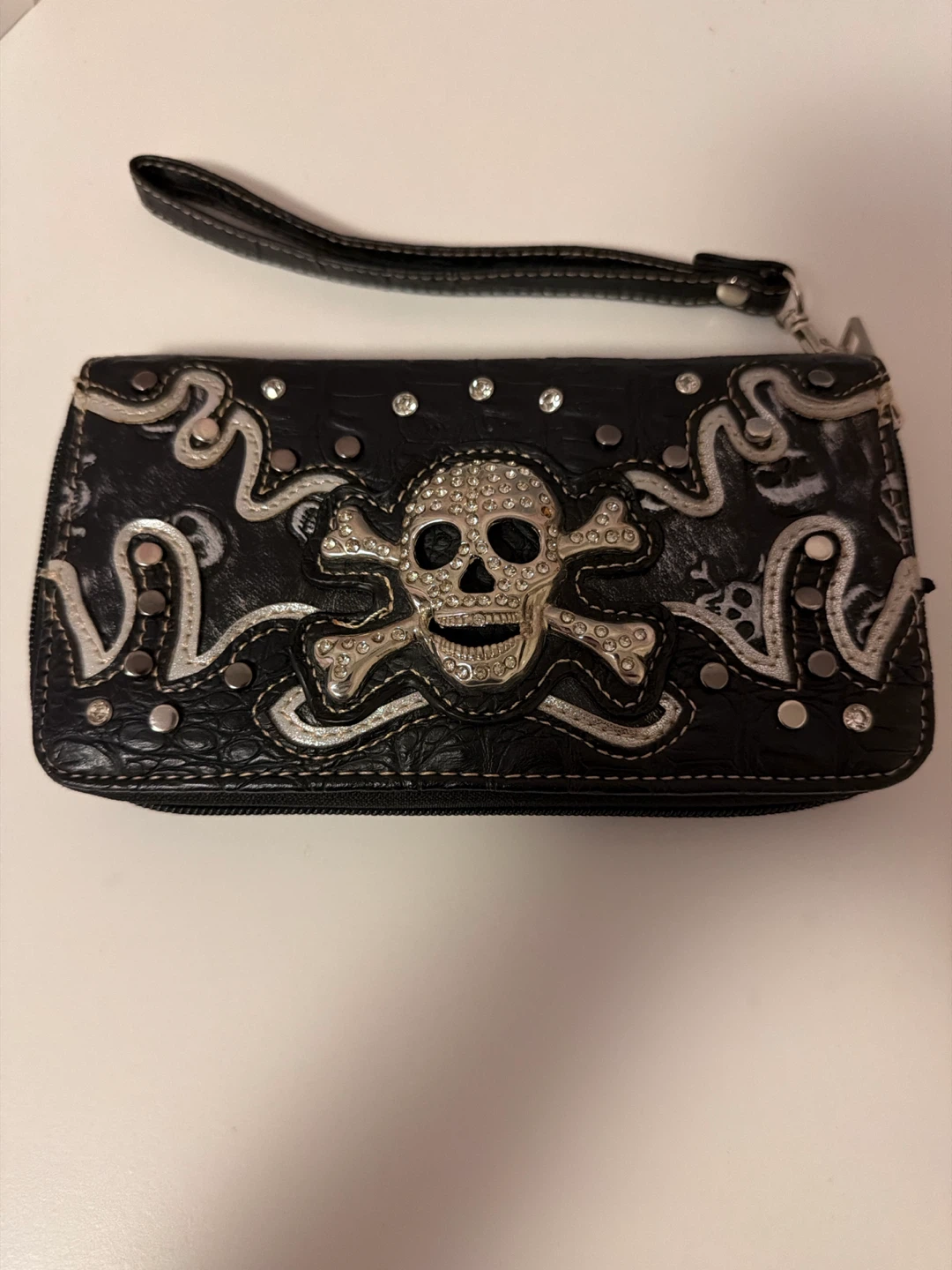 Skull Wallet with Wrist Strap