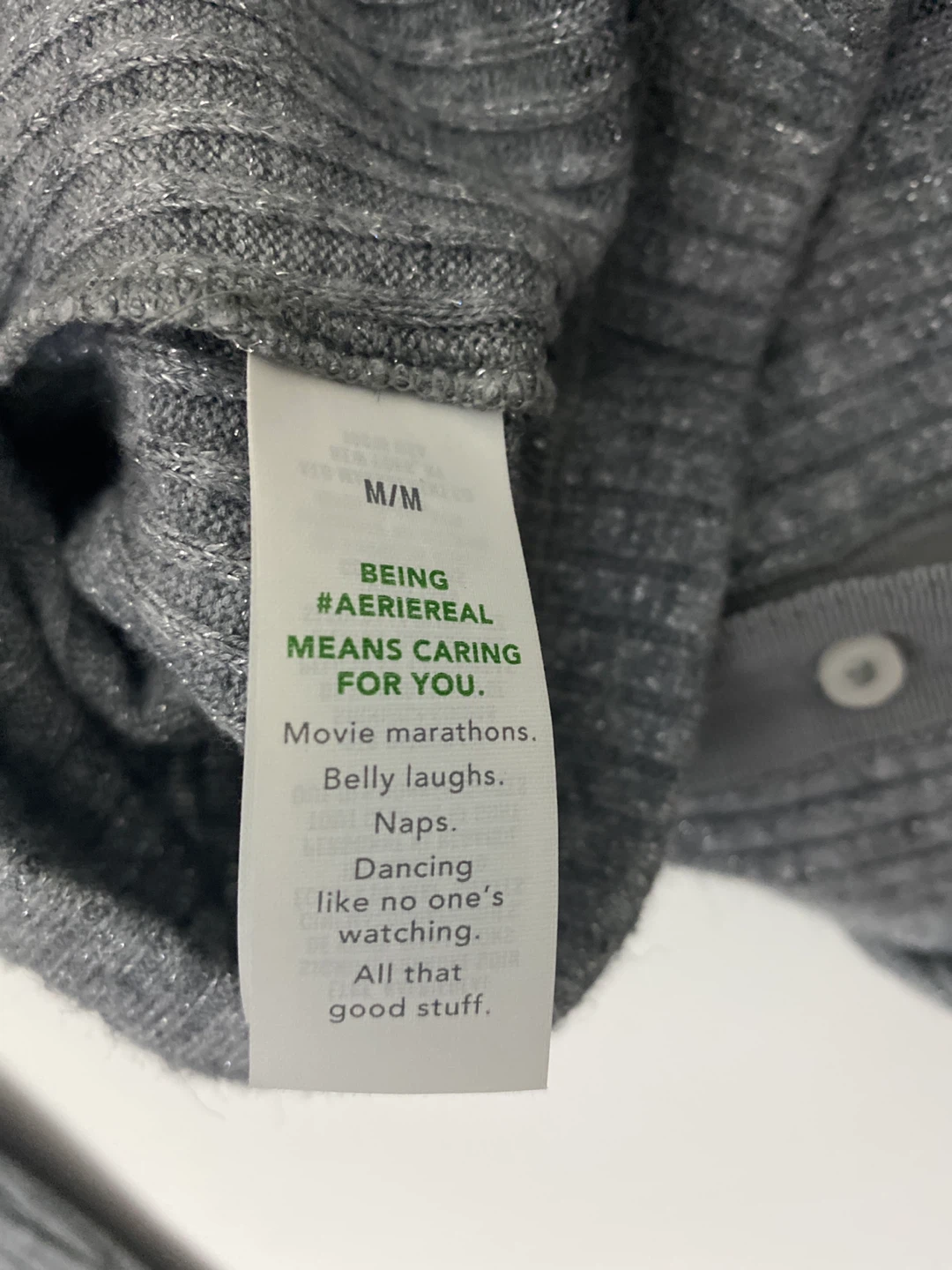 Aerie Ribbed Grey Button-Up Cardigan - photo 5