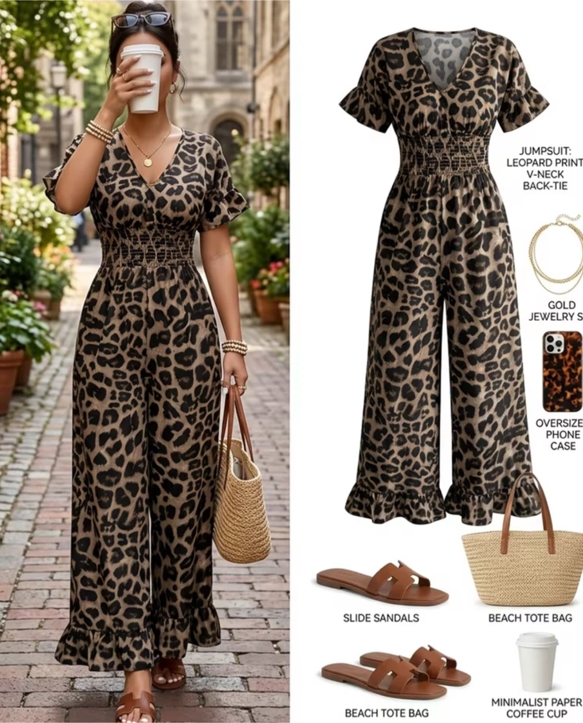 Brand new Leopard Print Jumpsuit size small - photo 3