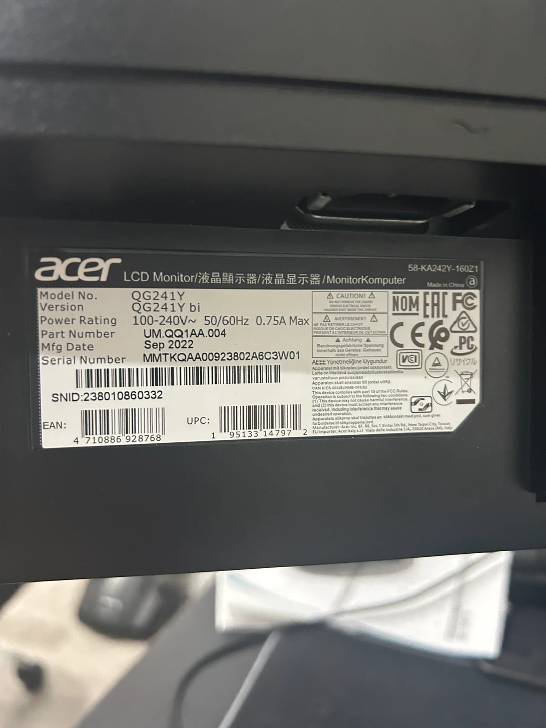 Acer QG241Y BI 23.8" LCD Monitor - photo 2