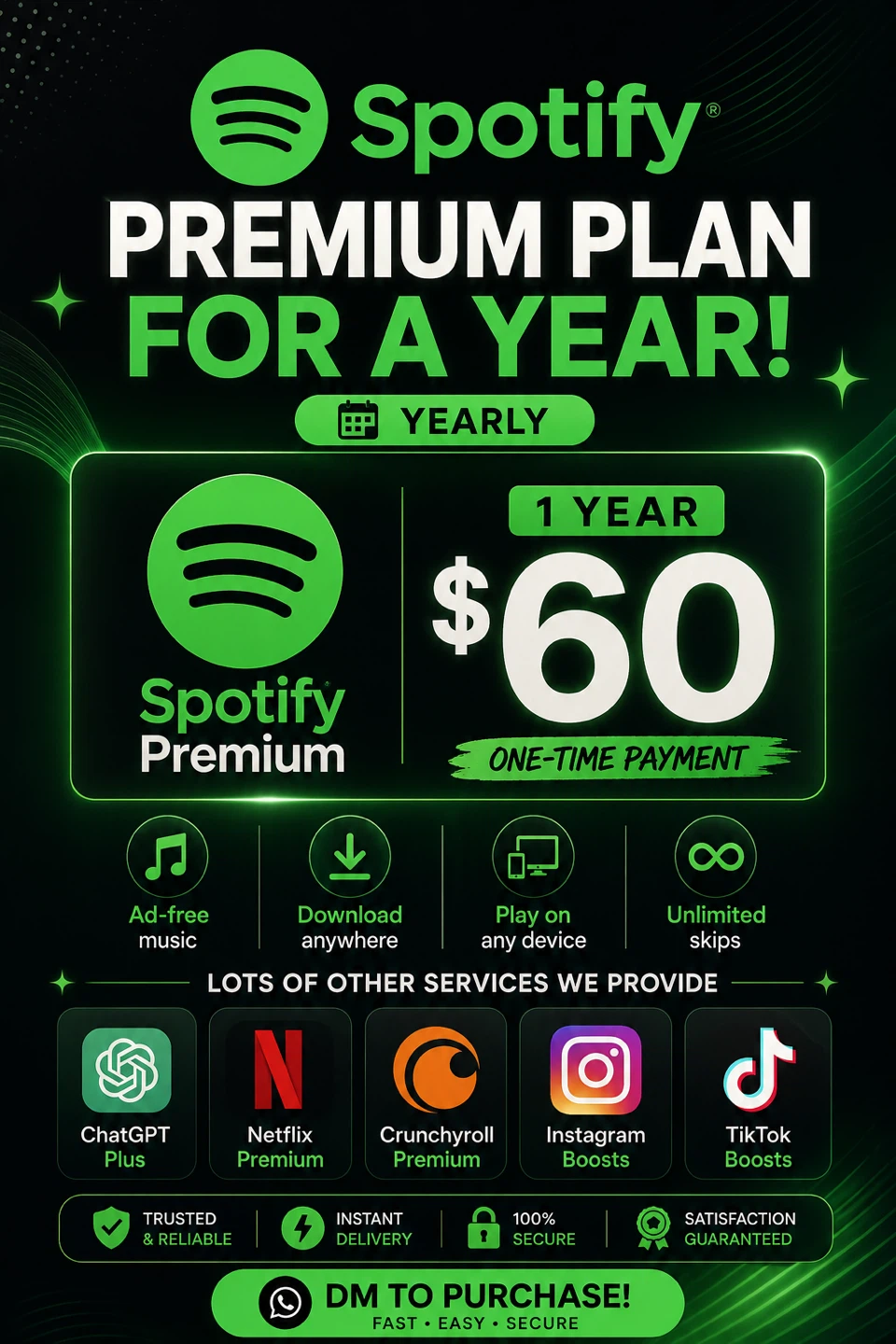 Spotify Premium Plan for 1 Year