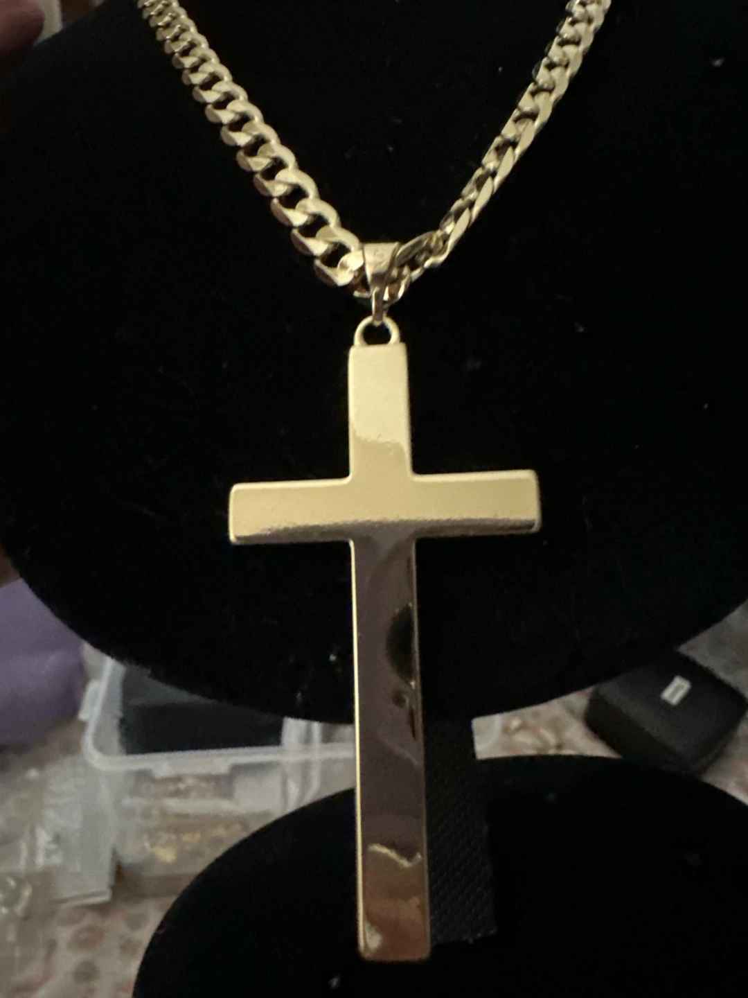 14k gold laminated Cross Pendant Necklace - photo 2